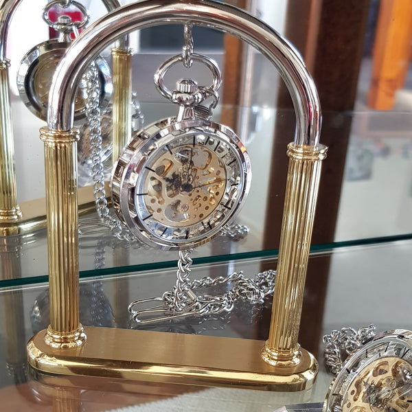 silver steam punk pocket watch