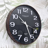 plastic wall clock 350mm glass face bronze