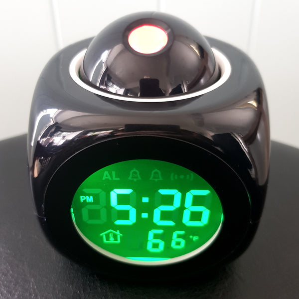 black talking clock digital with projection feature